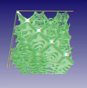 3D subsection of a 4D recurrence plot of spatial (2D), periodic data